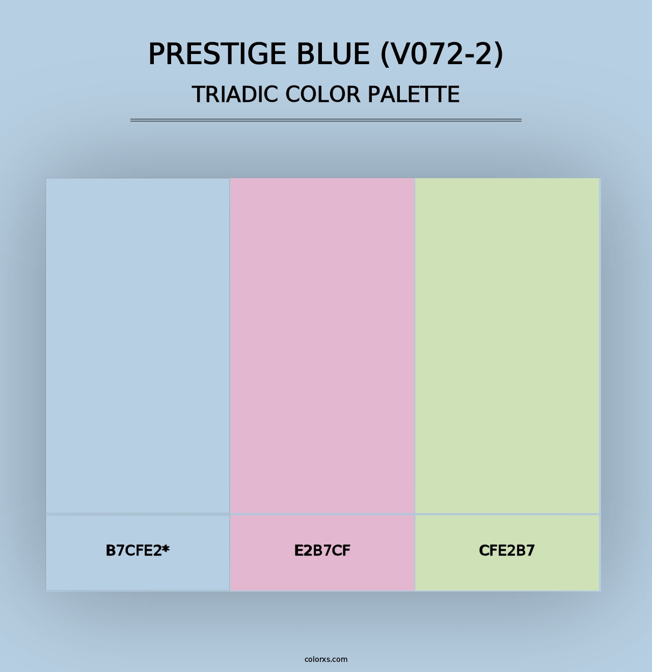 Prestige Blue (V072-2) - Triadic Color Palette