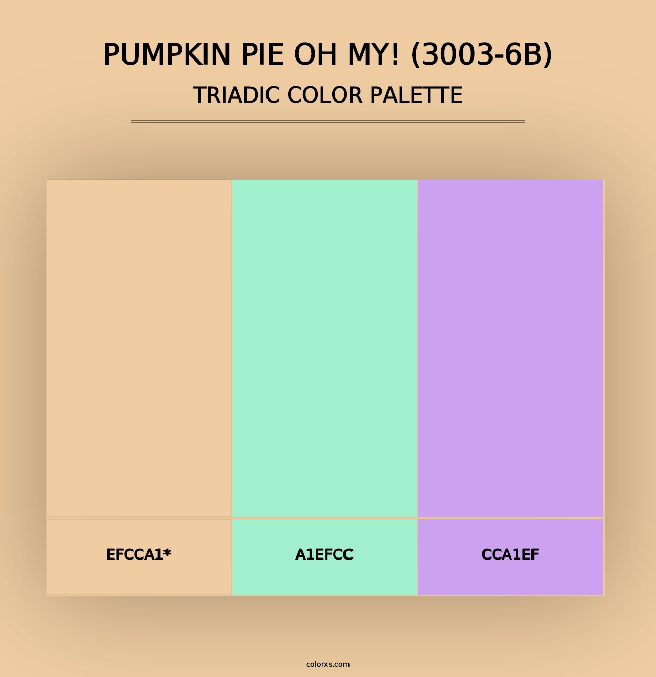 Pumpkin Pie Oh My! (3003-6B) - Triadic Color Palette