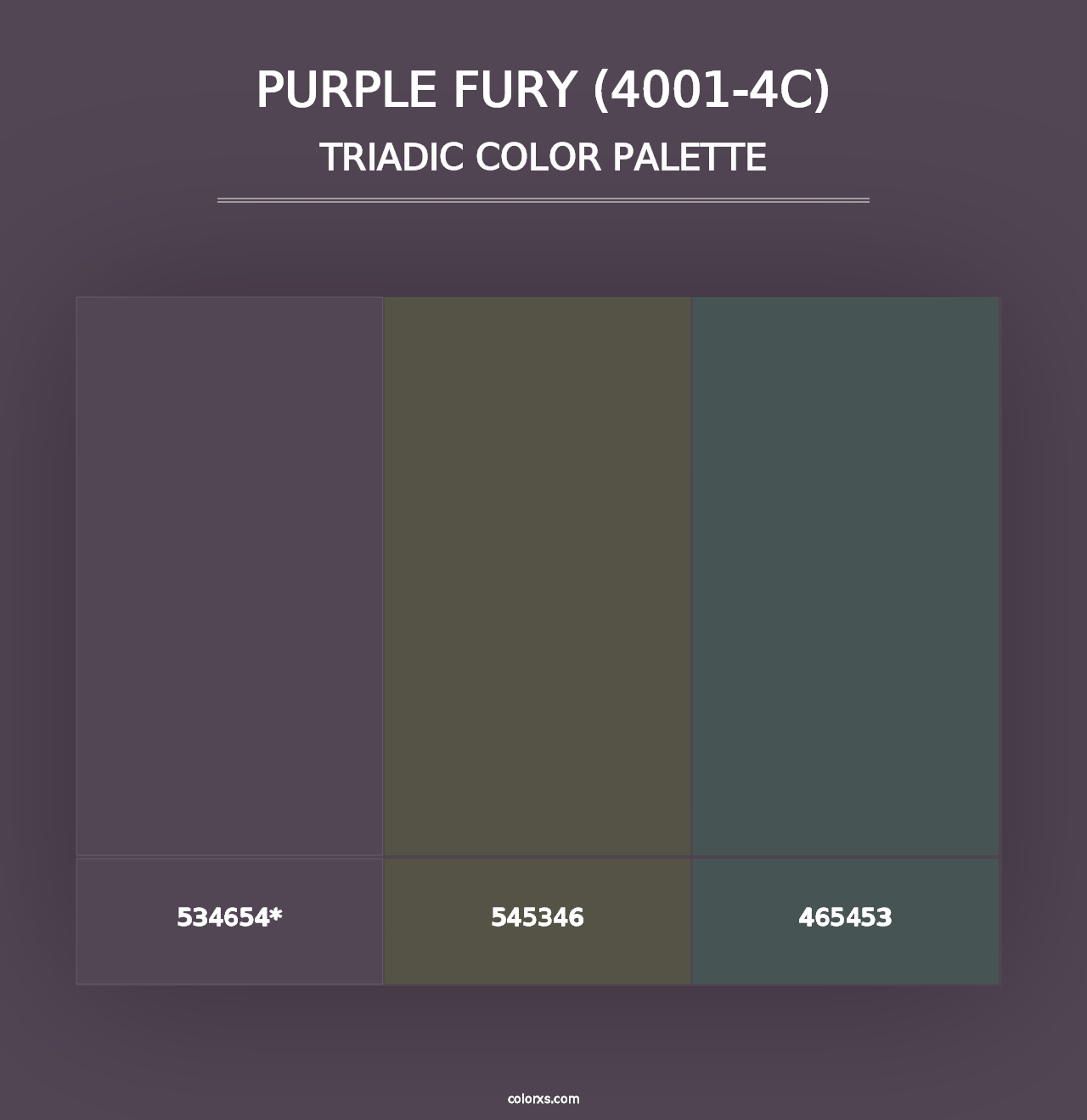 Purple Fury (4001-4C) - Triadic Color Palette