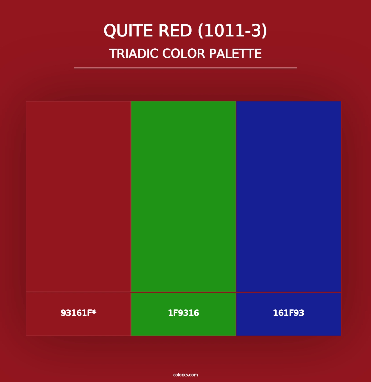 Quite Red (1011-3) - Triadic Color Palette