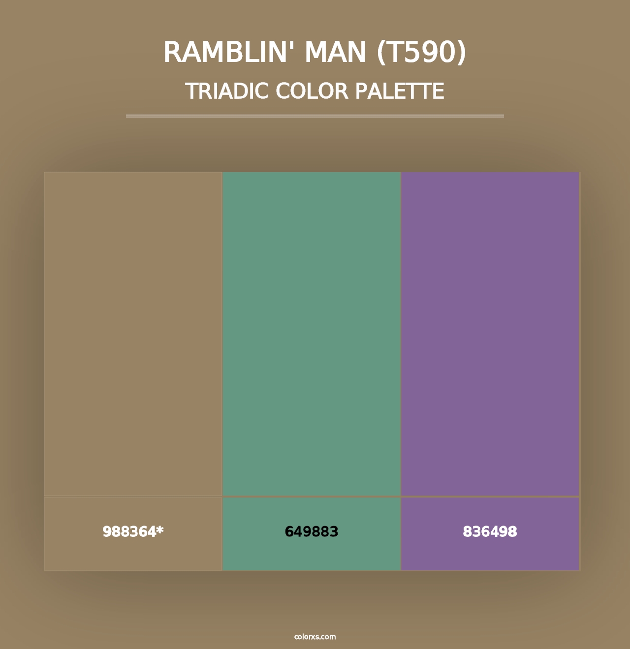 Ramblin' Man (T590) - Triadic Color Palette