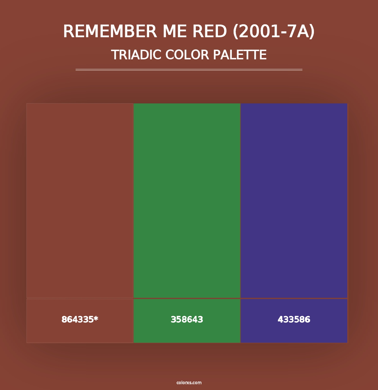 Remember Me Red (2001-7A) - Triadic Color Palette