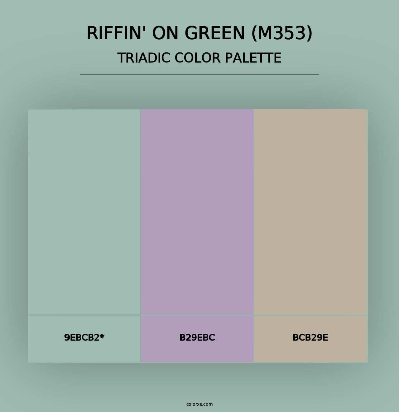 Riffin' on Green (M353) - Triadic Color Palette