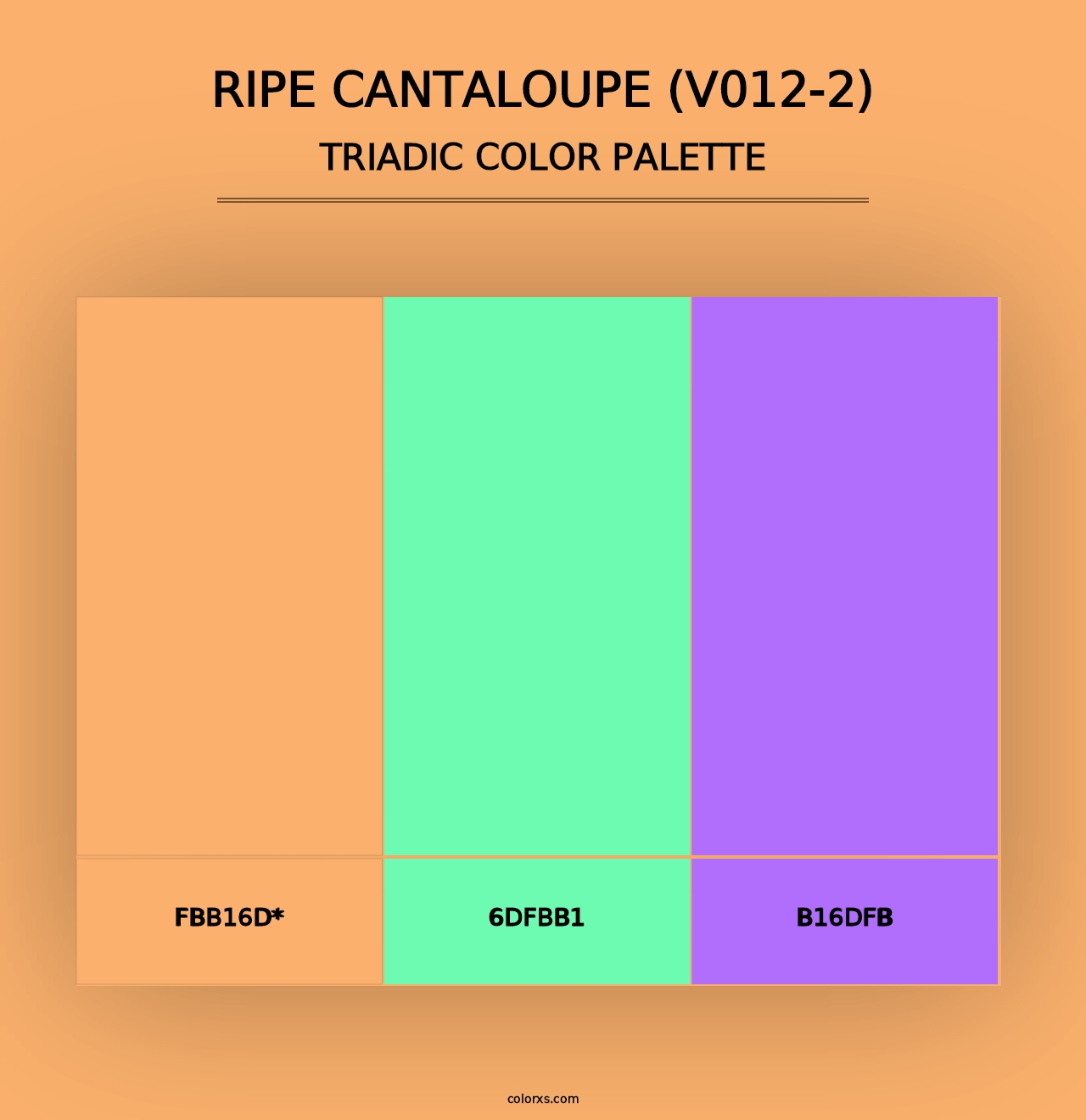 Ripe Cantaloupe (V012-2) - Triadic Color Palette