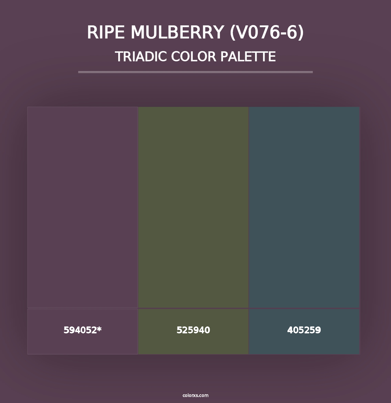 Ripe Mulberry (V076-6) - Triadic Color Palette