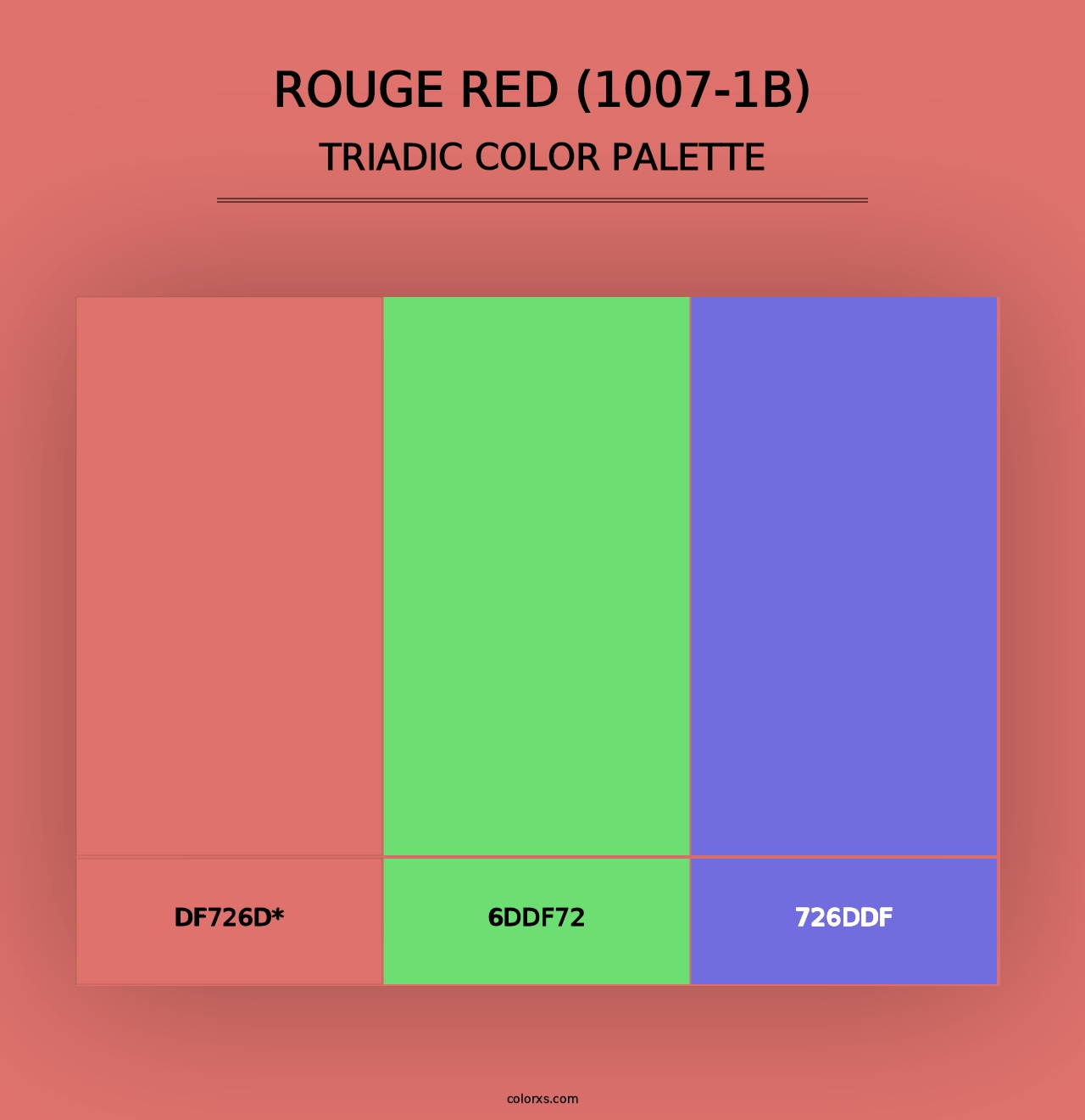 Rouge Red (1007-1B) - Triadic Color Palette