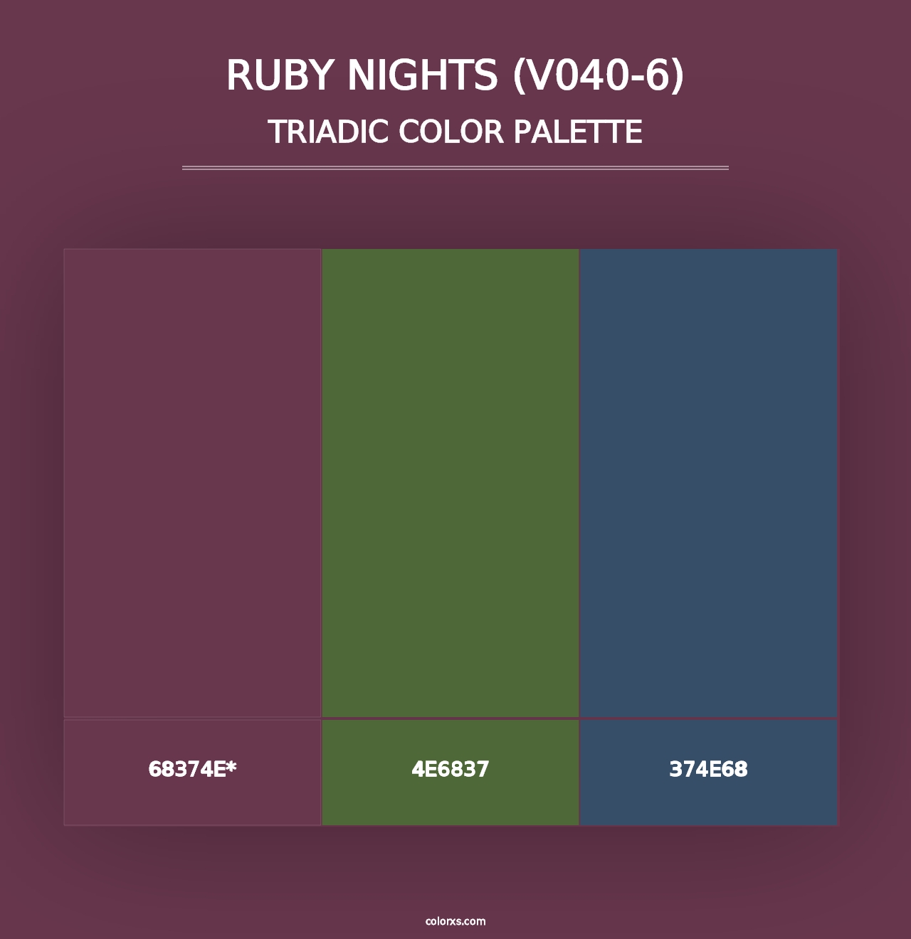 Ruby Nights (V040-6) - Triadic Color Palette