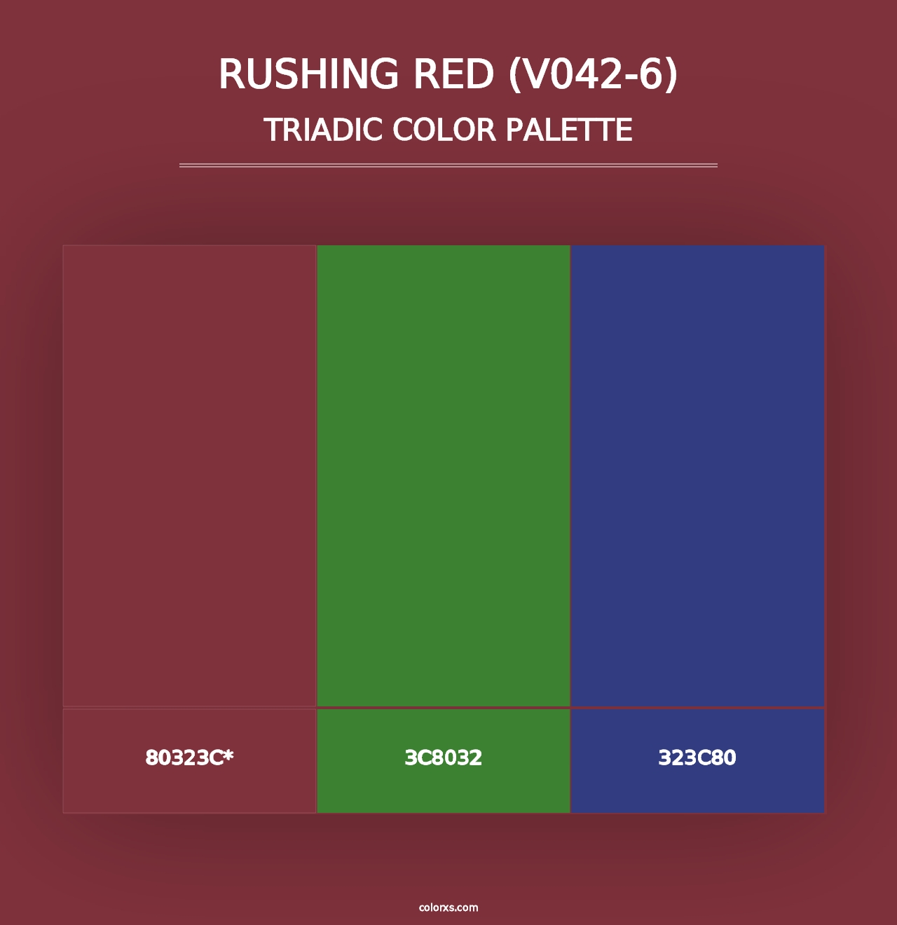 Rushing Red (V042-6) - Triadic Color Palette