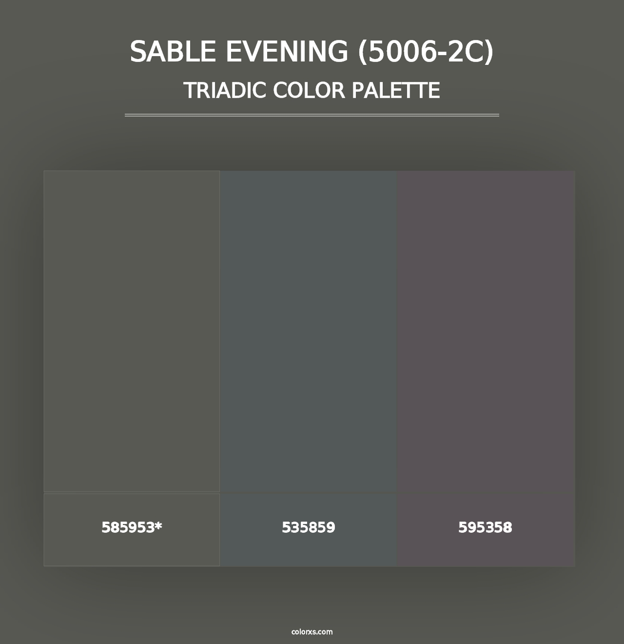 Sable Evening (5006-2C) - Triadic Color Palette