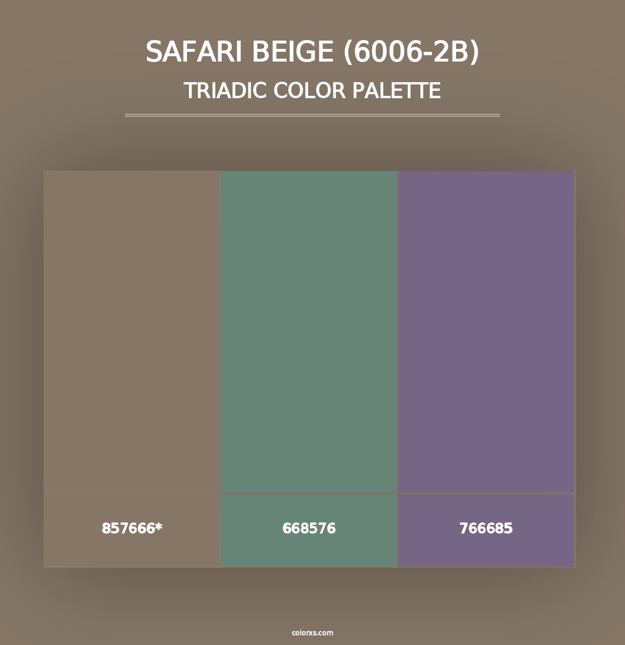 Safari Beige (6006-2B) - Triadic Color Palette