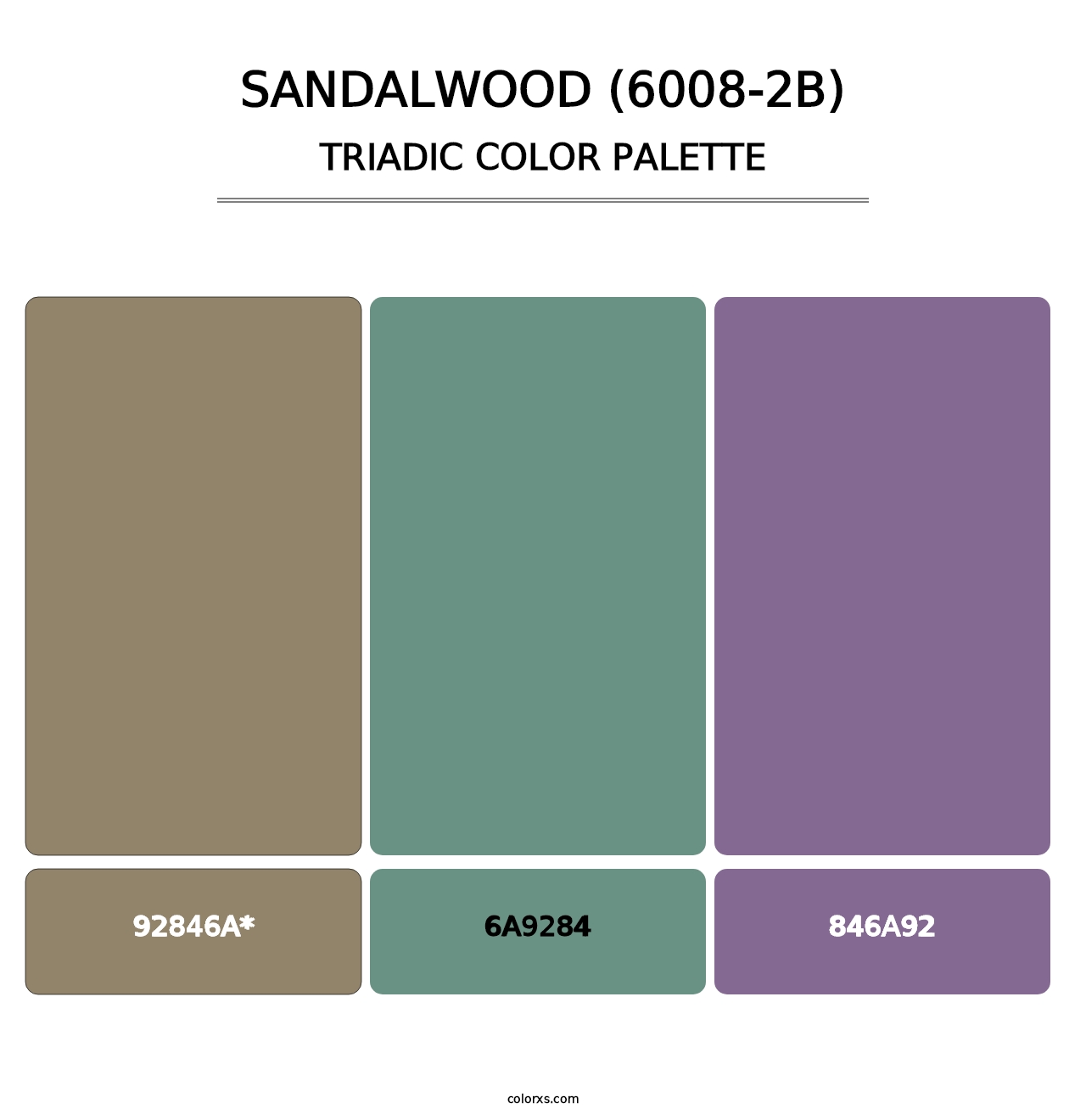 Sandalwood (6008-2B) - Triadic Color Palette