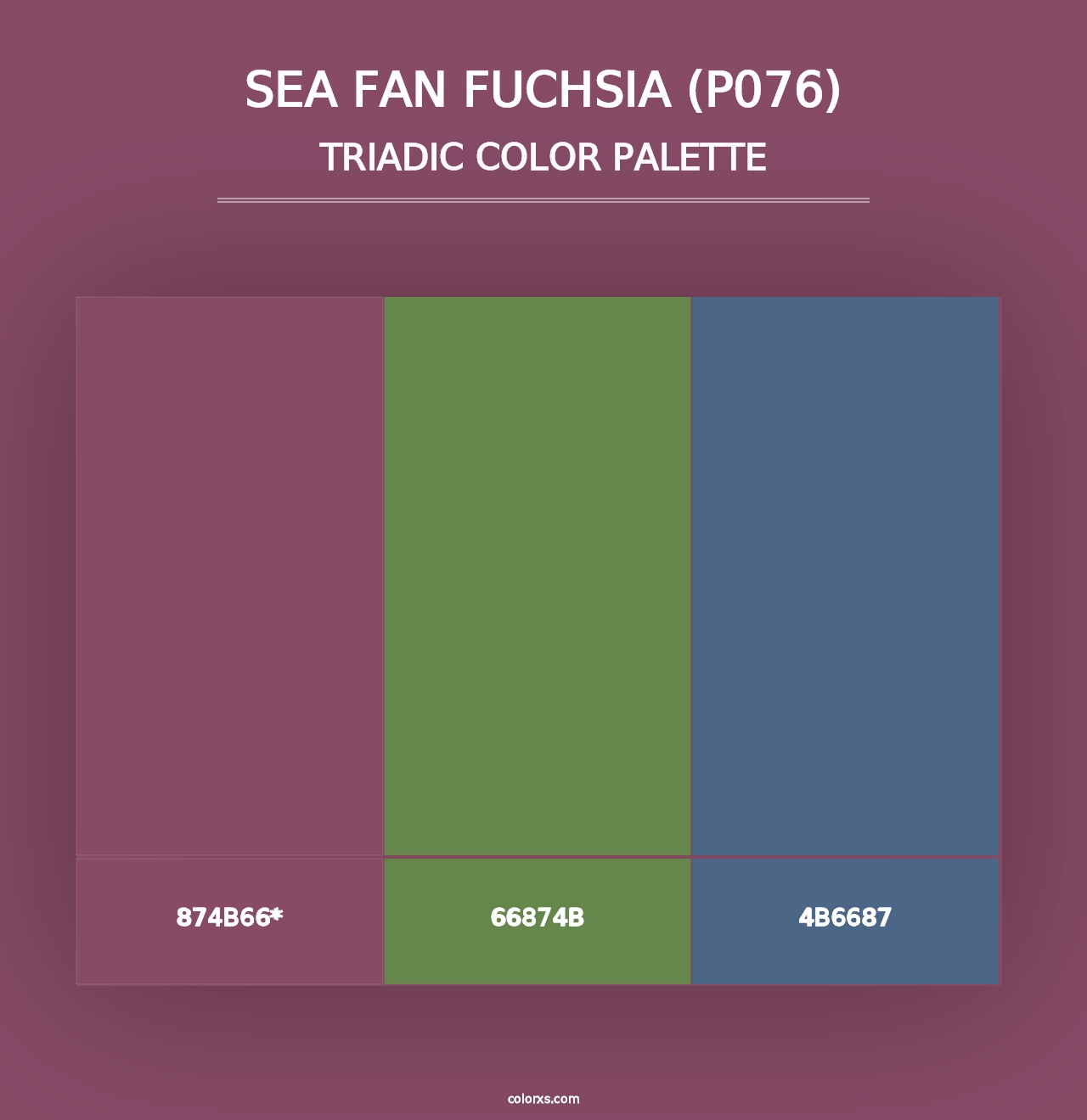 Sea Fan Fuchsia (P076) - Triadic Color Palette