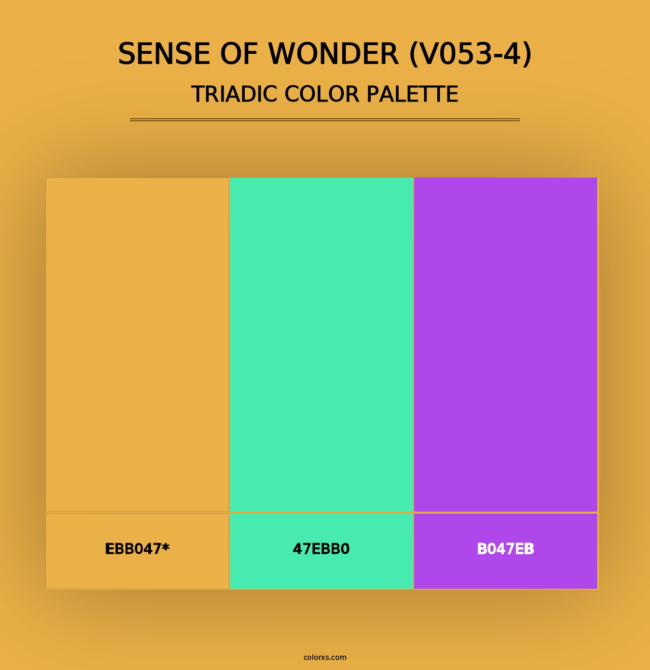 Sense of Wonder (V053-4) - Triadic Color Palette