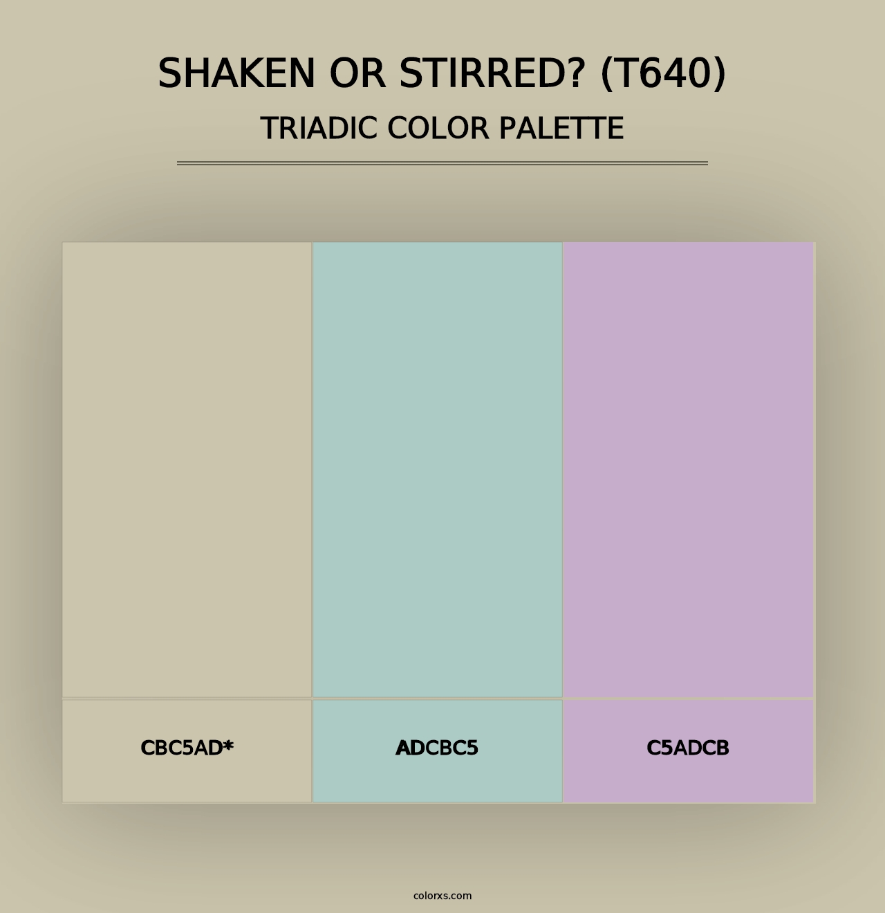 Shaken or Stirred? (T640) - Triadic Color Palette