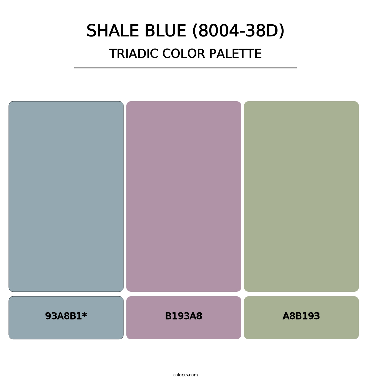 Shale Blue (8004-38D) - Triadic Color Palette