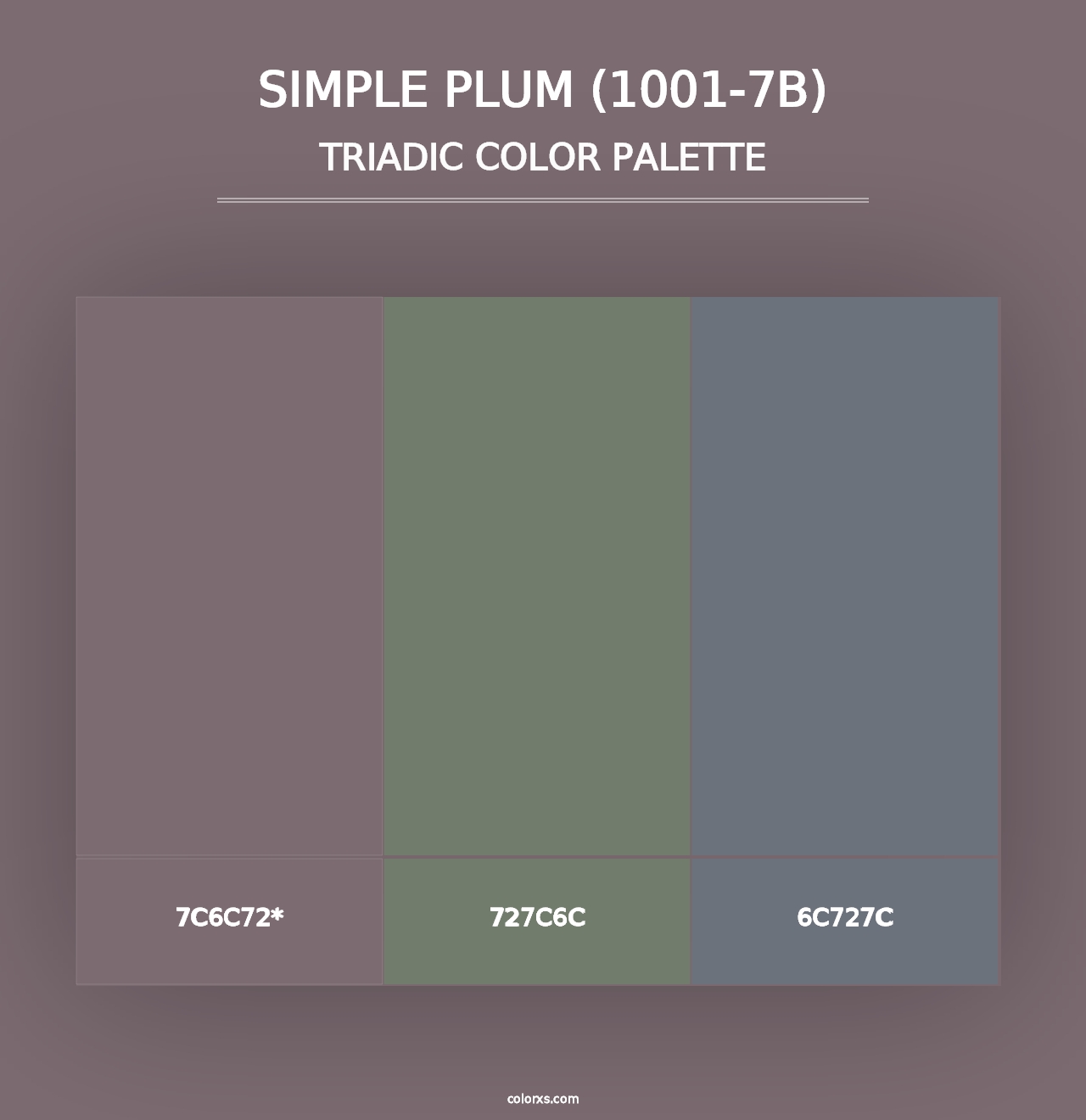 Simple Plum (1001-7B) - Triadic Color Palette