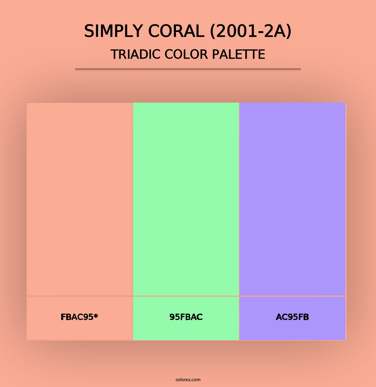 Simply Coral (2001-2A) - Triadic Color Palette