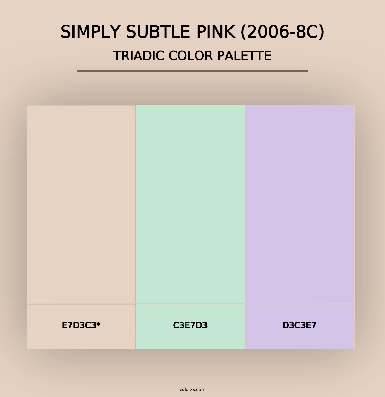 Simply Subtle Pink (2006-8C) - Triadic Color Palette