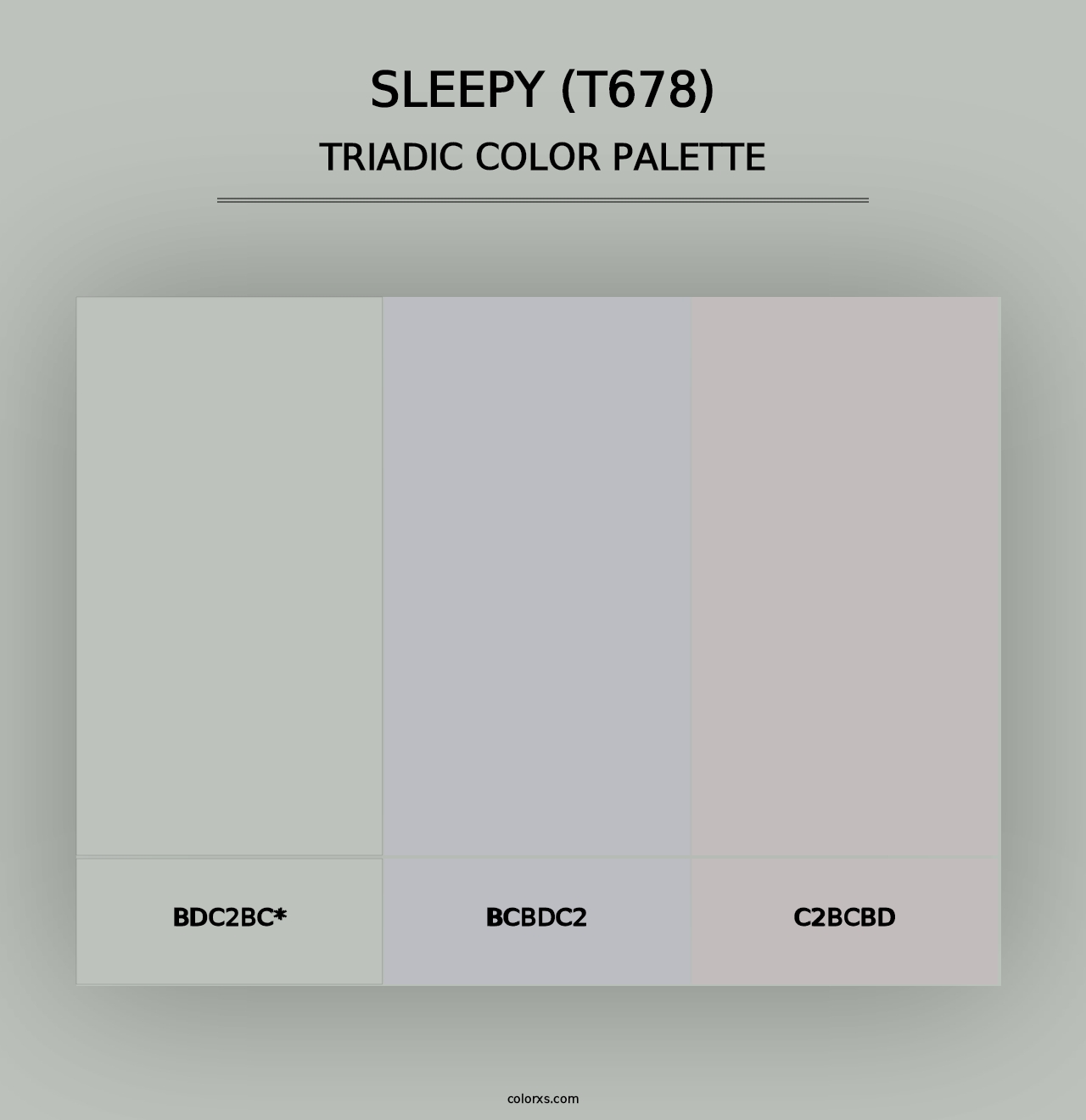 Sleepy (T678) - Triadic Color Palette