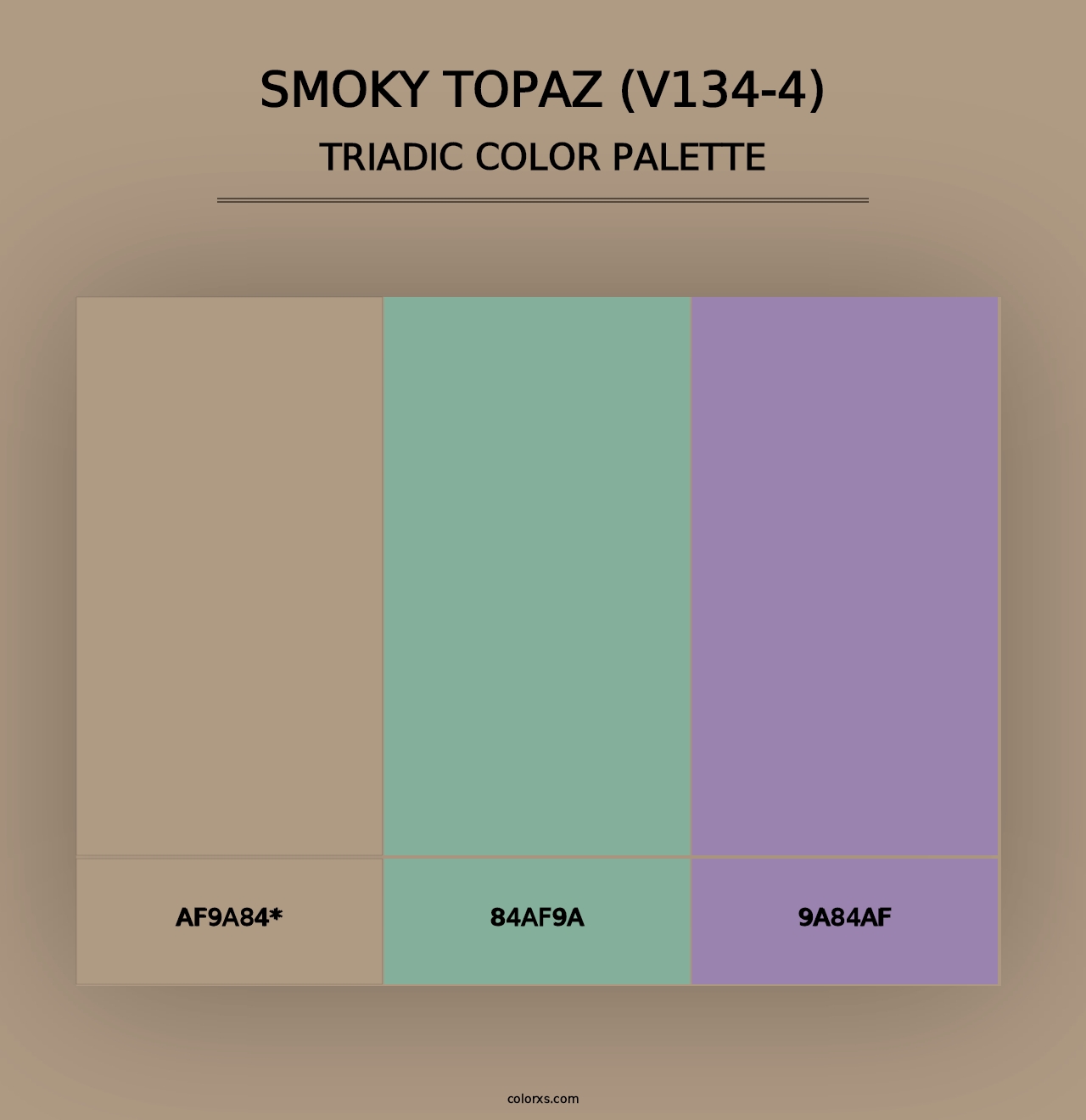 Smoky Topaz (V134-4) - Triadic Color Palette