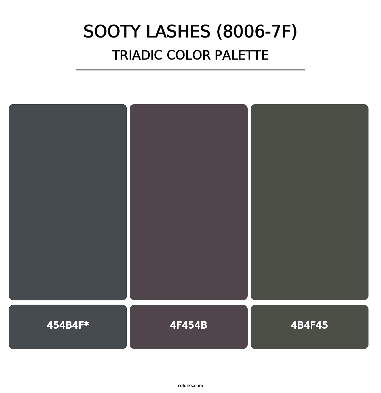 Sooty Lashes (8006-7F) - Triadic Color Palette