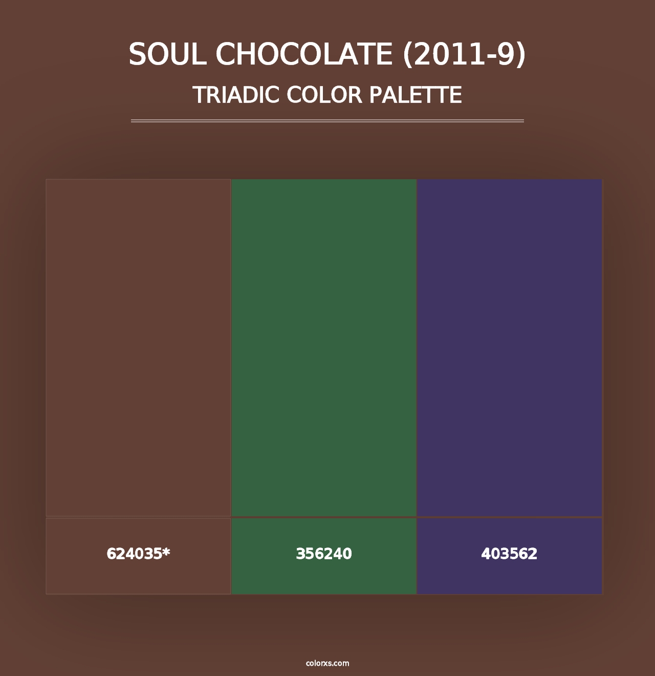 Soul Chocolate (2011-9) - Triadic Color Palette