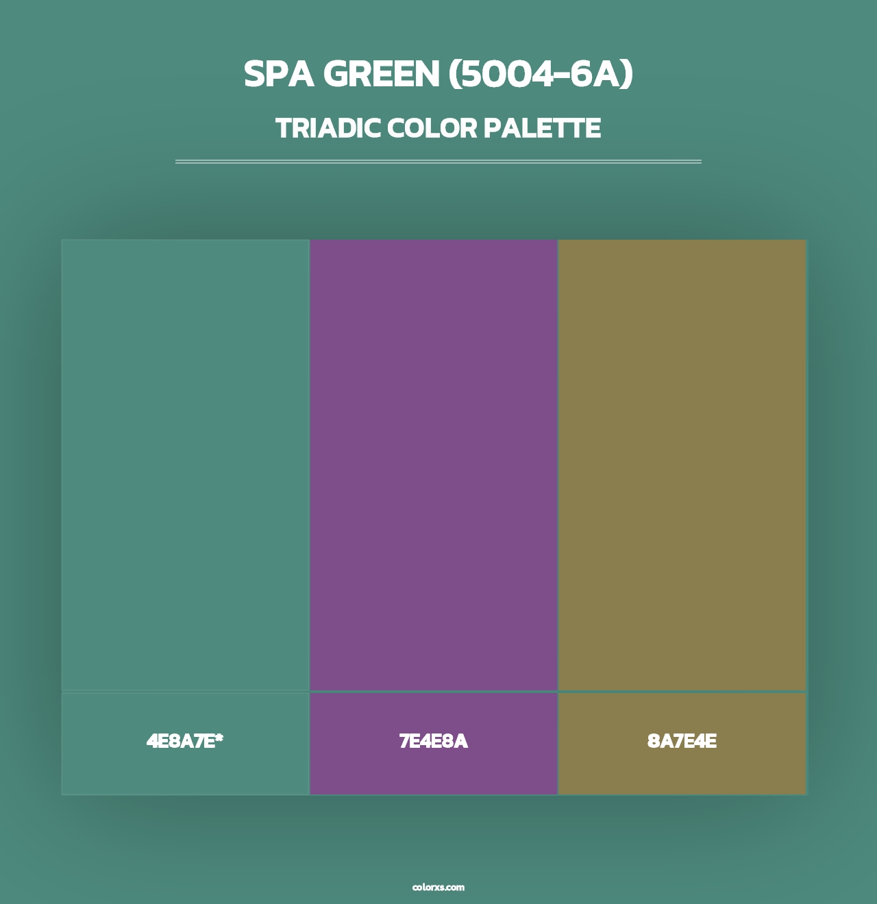 Spa Green (5004-6A) - Triadic Color Palette