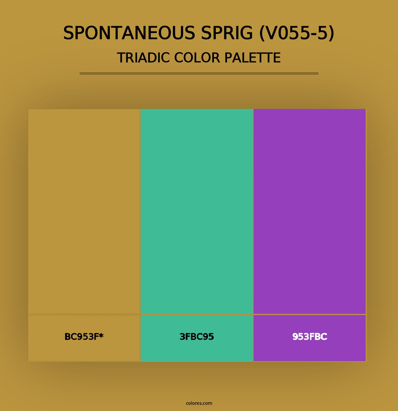 Spontaneous Sprig (V055-5) - Triadic Color Palette