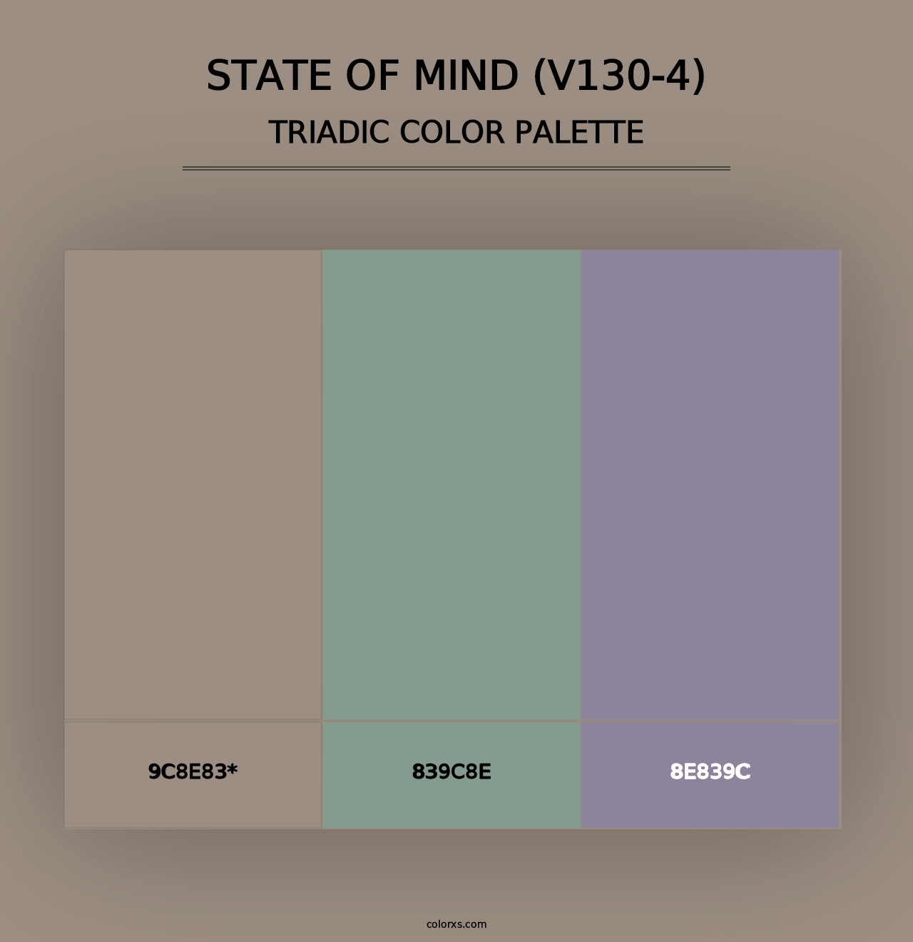 State of Mind (V130-4) - Triadic Color Palette