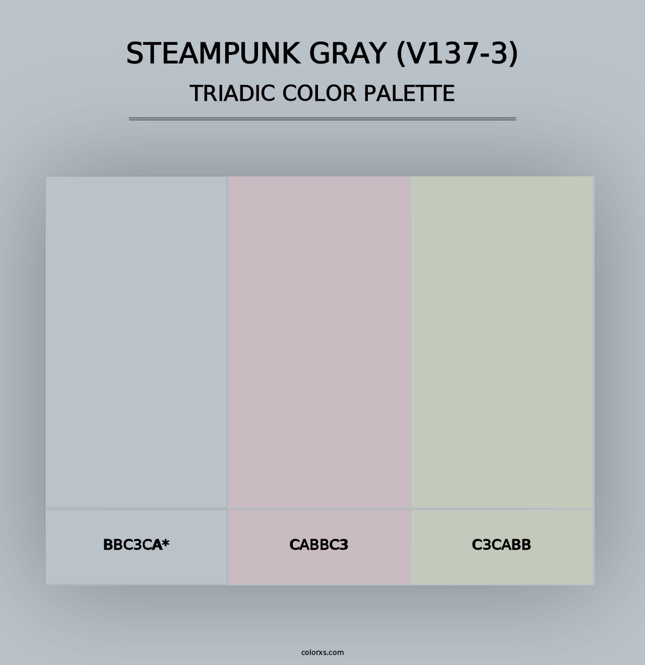 Steampunk Gray (V137-3) - Triadic Color Palette