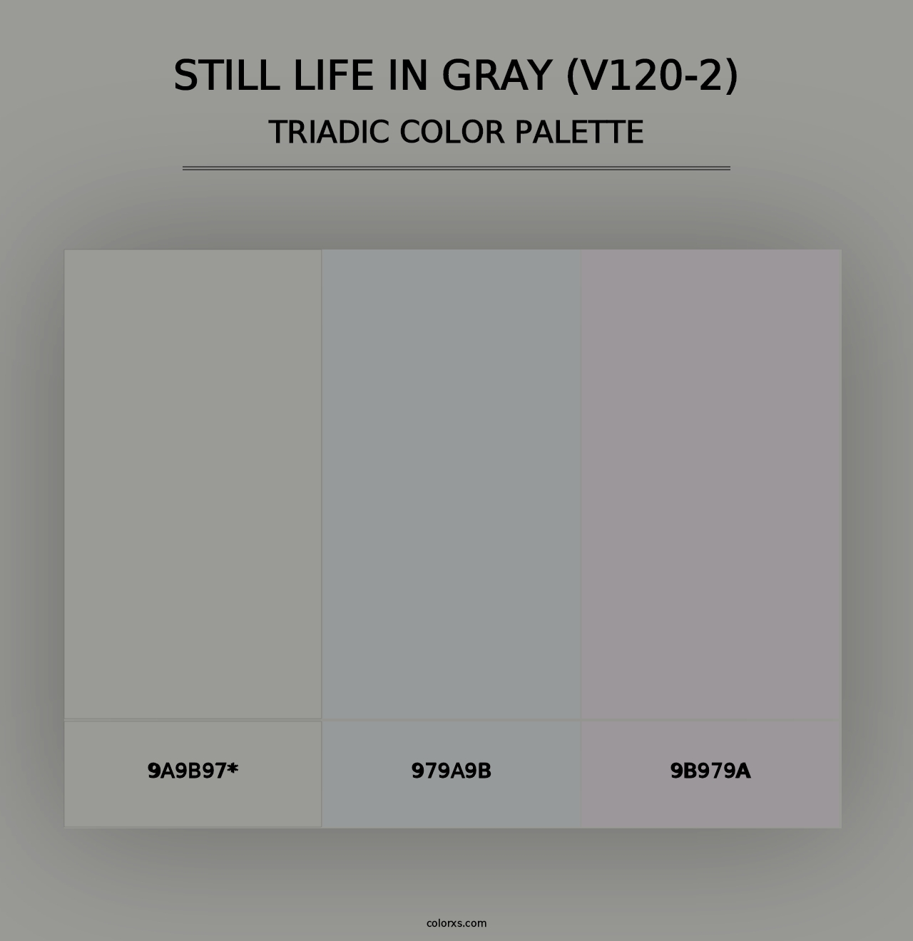 Still Life in Gray (V120-2) - Triadic Color Palette