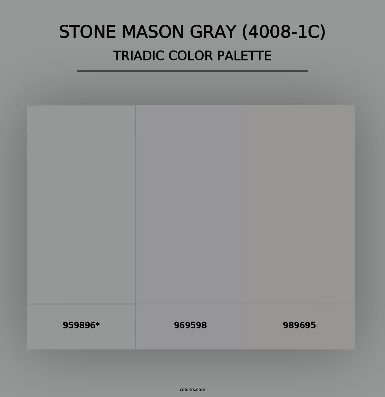 Stone Mason Gray (4008-1C) - Triadic Color Palette