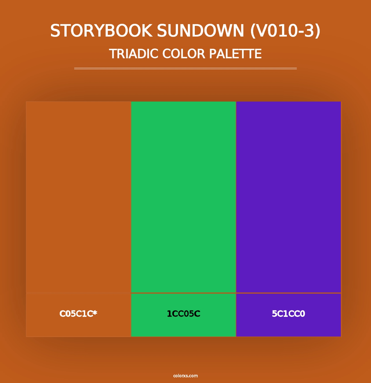 Storybook Sundown (V010-3) - Triadic Color Palette