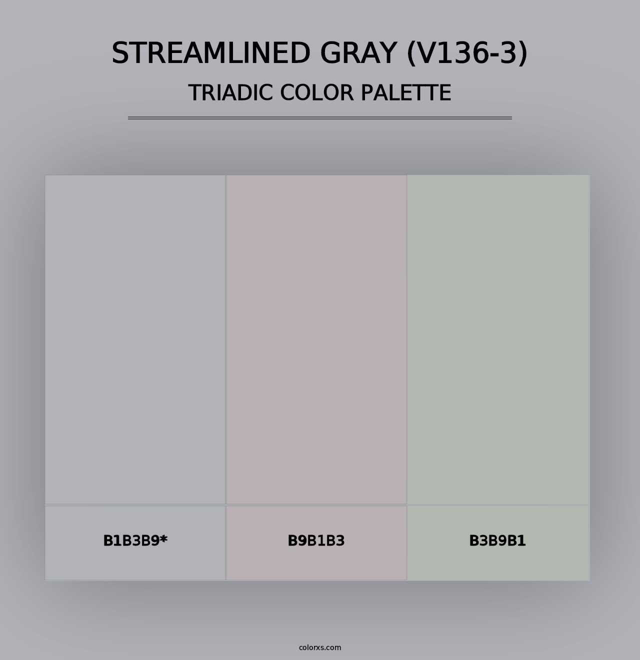 Streamlined Gray (V136-3) - Triadic Color Palette