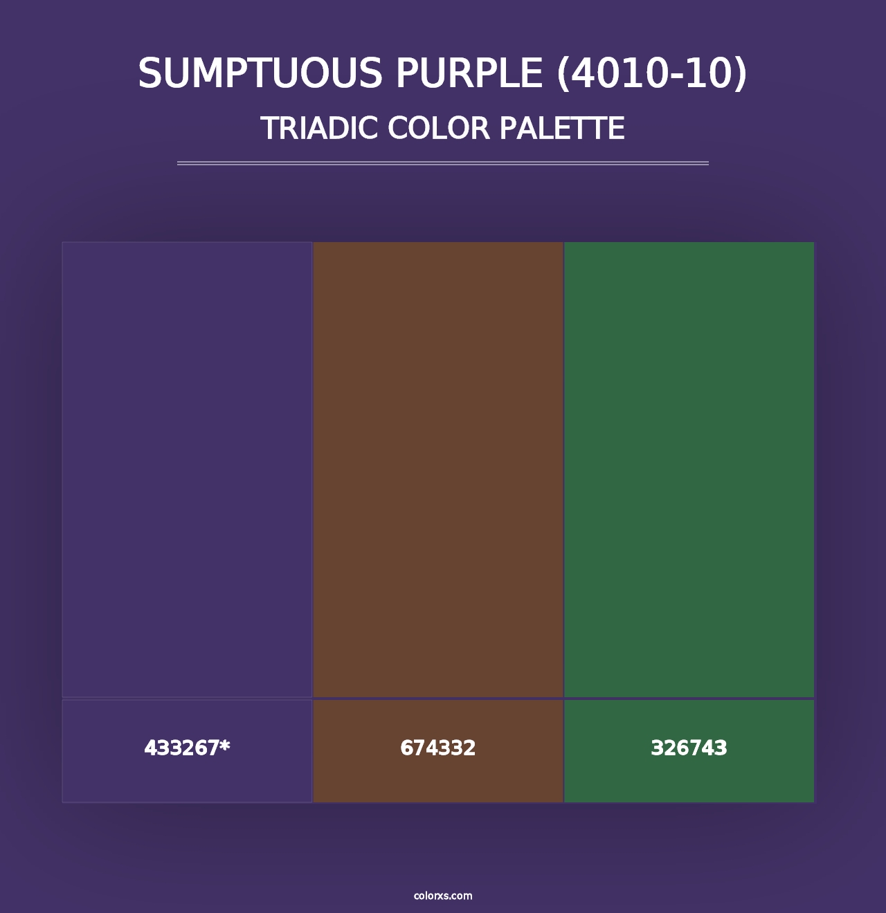 Sumptuous Purple (4010-10) - Triadic Color Palette