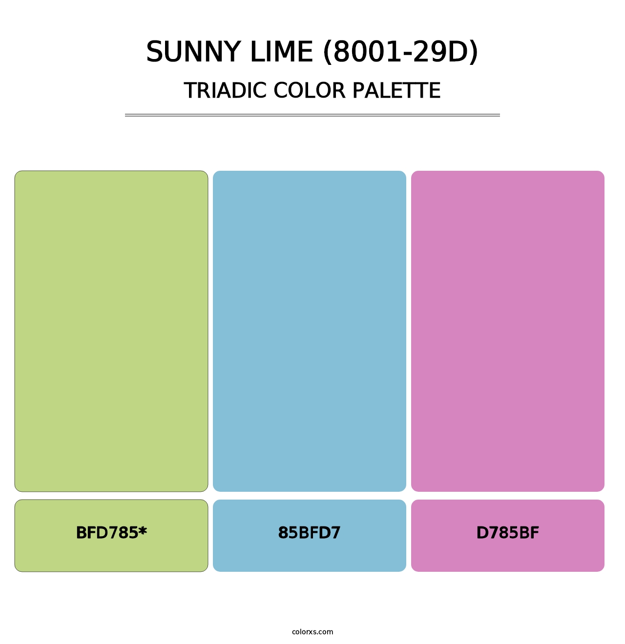 Sunny Lime (8001-29D) - Triadic Color Palette