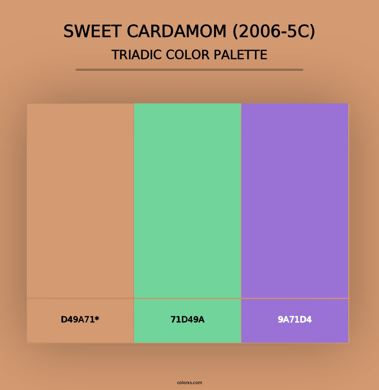 Sweet Cardamom (2006-5C) - Triadic Color Palette