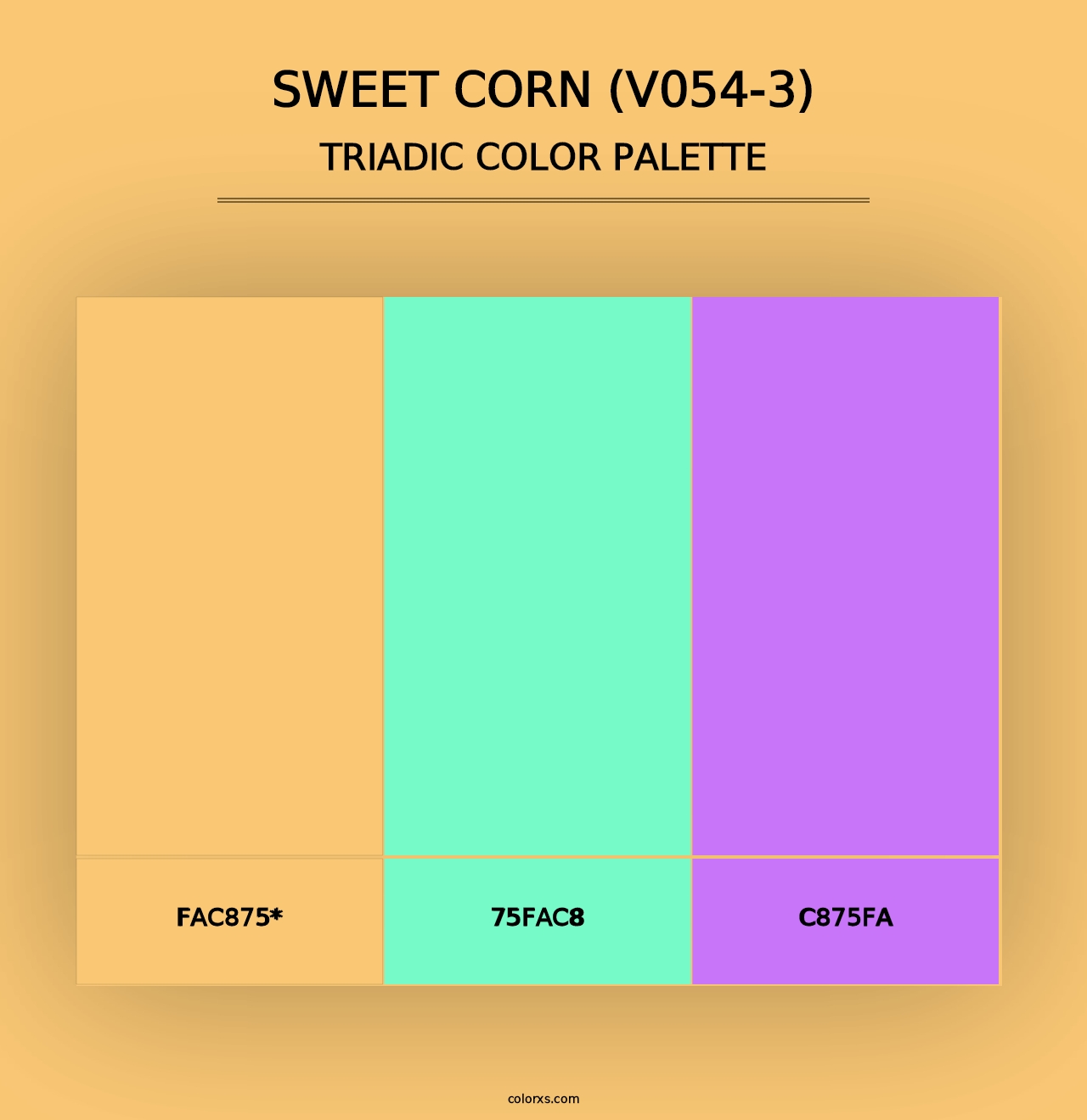 Sweet Corn (V054-3) - Triadic Color Palette