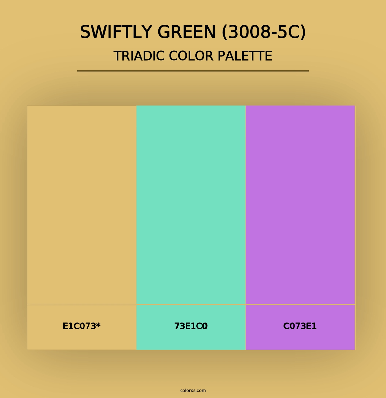 Swiftly Green (3008-5C) - Triadic Color Palette