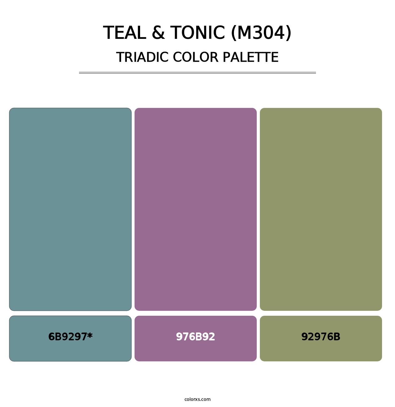 Teal & Tonic (M304) - Triadic Color Palette