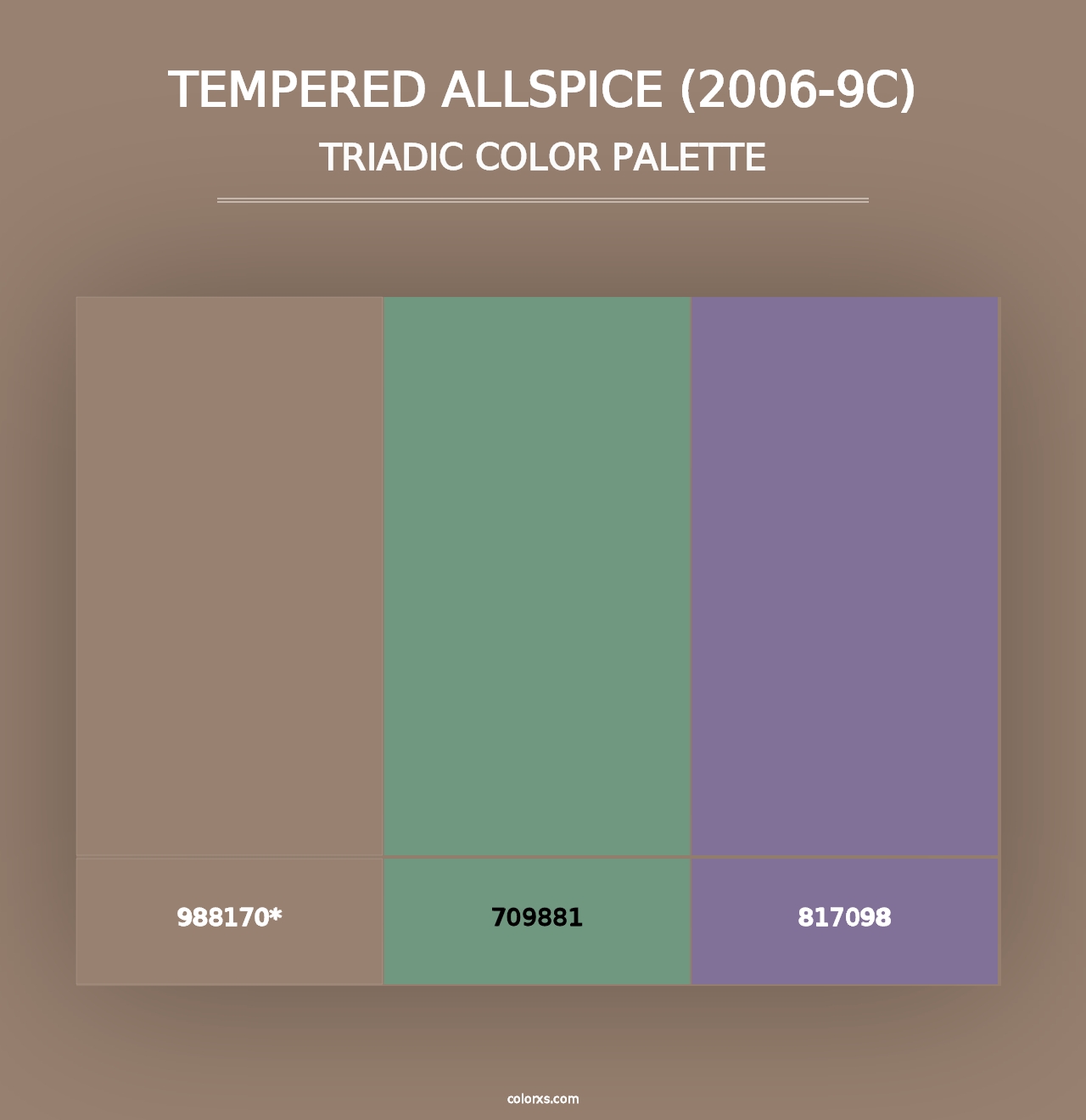 Tempered Allspice (2006-9C) - Triadic Color Palette