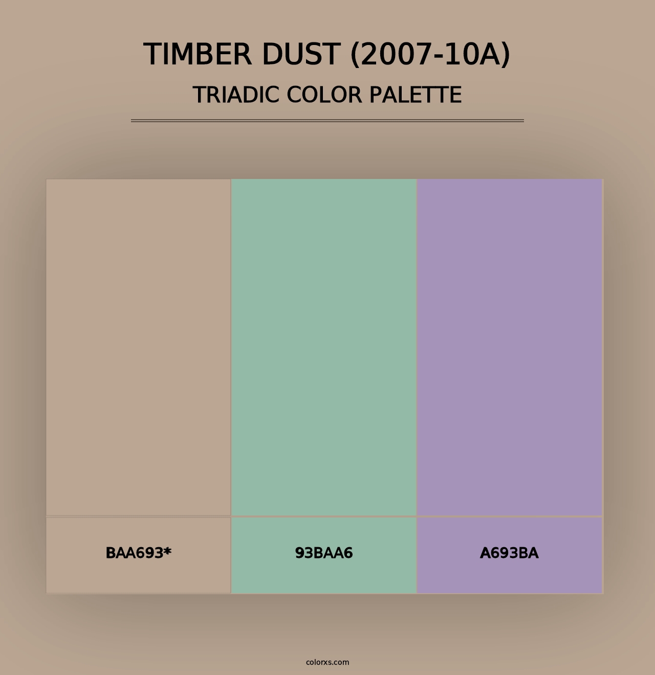 Timber Dust (2007-10A) - Triadic Color Palette