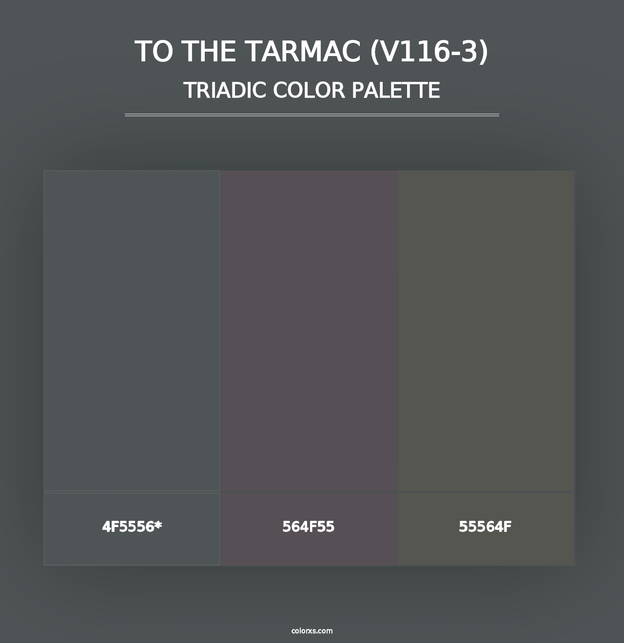 To the Tarmac (V116-3) - Triadic Color Palette