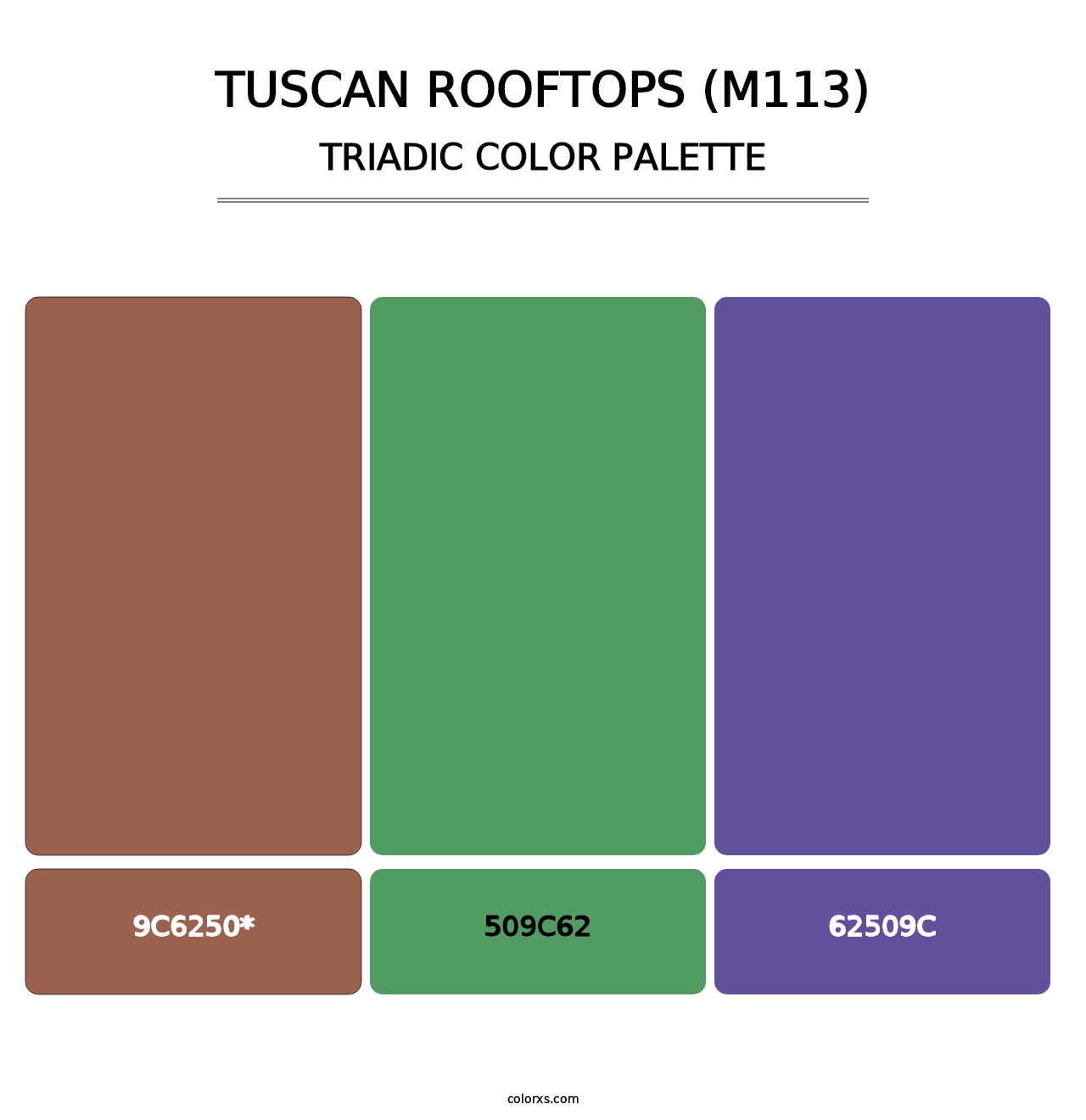 Tuscan Rooftops (M113) - Triadic Color Palette