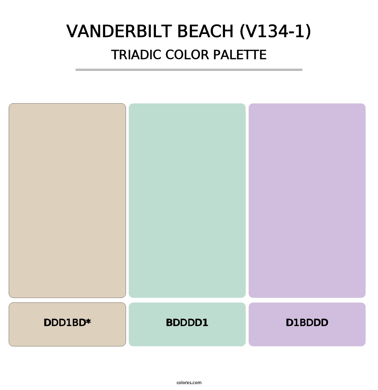 Vanderbilt Beach (V134-1) - Triadic Color Palette