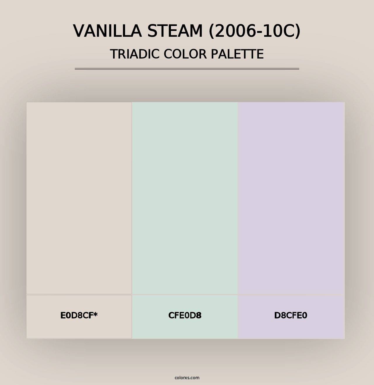 Vanilla Steam (2006-10C) - Triadic Color Palette