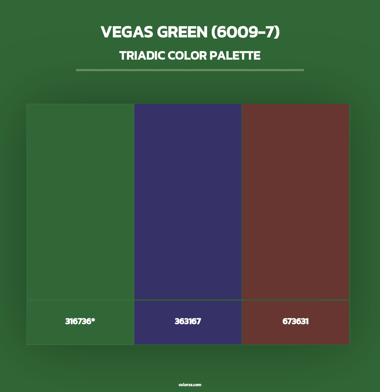 Vegas Green (6009-7) - Triadic Color Palette