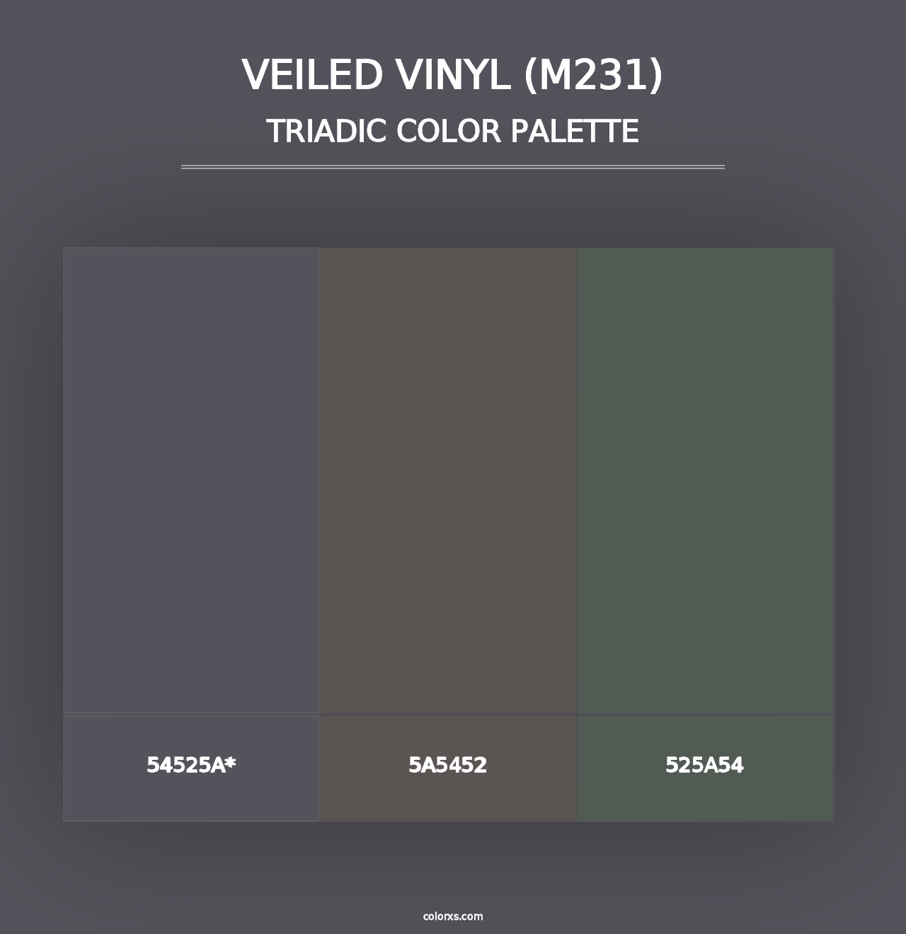 Veiled Vinyl (M231) - Triadic Color Palette