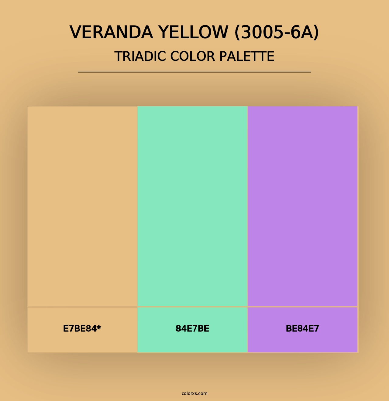 Veranda Yellow (3005-6A) - Triadic Color Palette