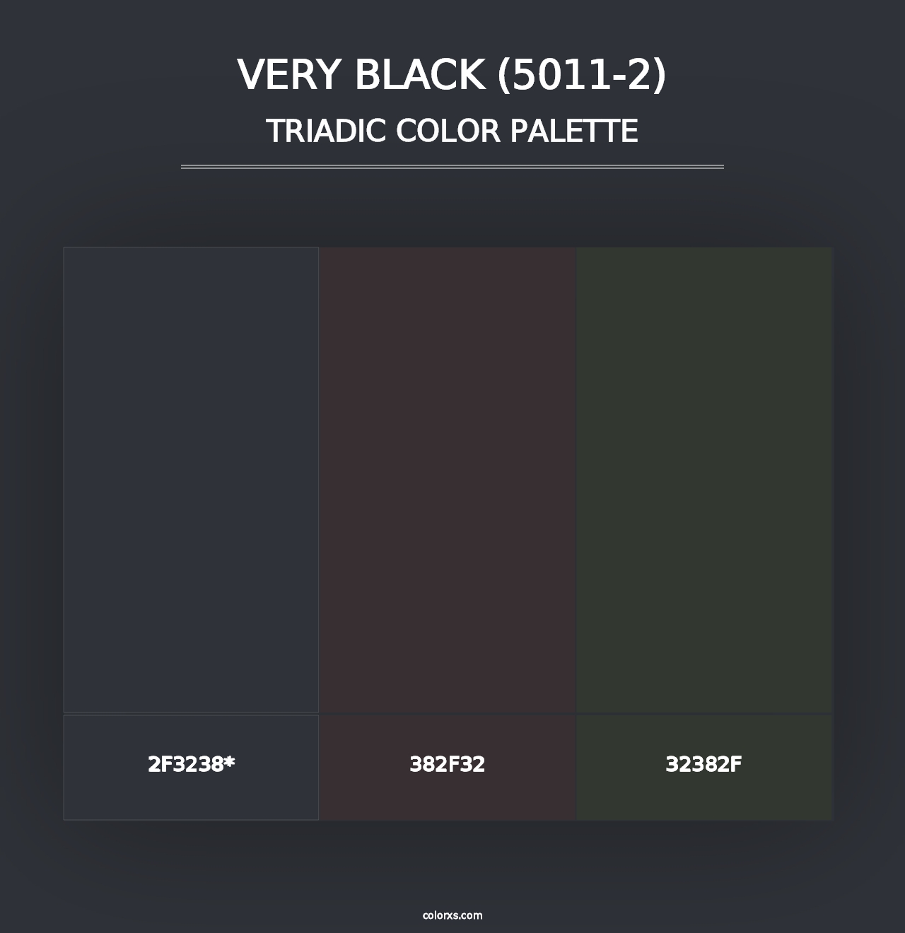 Very Black (5011-2) - Triadic Color Palette